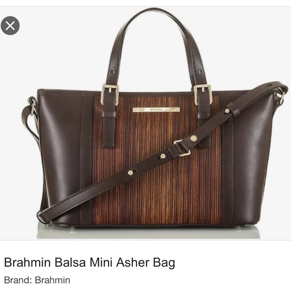 Brahmin Mini Asher Bag/Purse Brown Balsa *New*